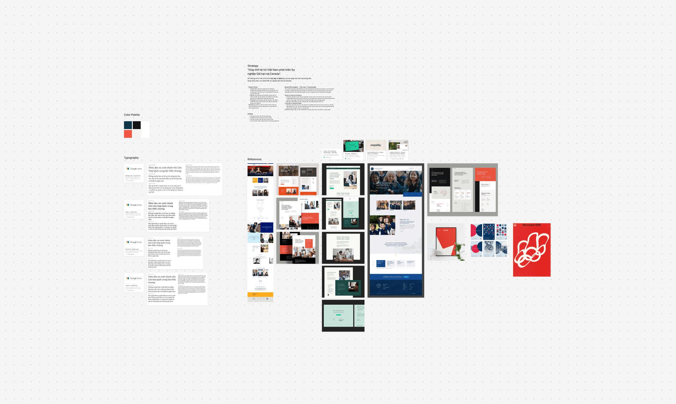 Website design moodboard